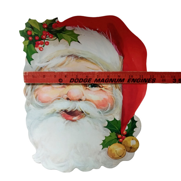 Vintage Christmas Die Cuts Holly Hobbie Santa Claus Poinsettia Wall Door Holiday - Picture 8 of 10